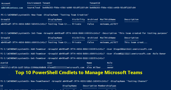 Top 10 PowerShell Cmdlets to Manage Microsoft Teams using PowerShell 