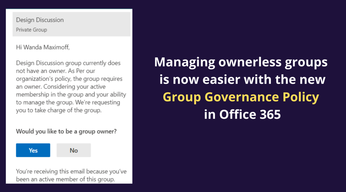 Manage Orphan groups in ease with Group Ownership Governance Policy