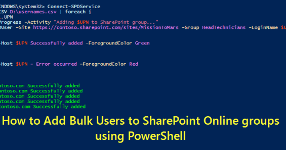How to Add Bulk Users to SharePoint Group using PowerShell 