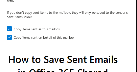 How to Save Sent Items in Shared Mailbox