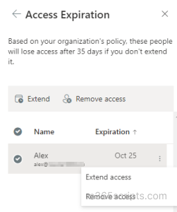 managing guest expiration for a SharePoint site