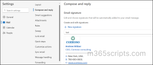 email signature Outlook for Windows