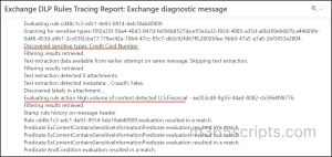 Exchange DLP Rules Tracing Report