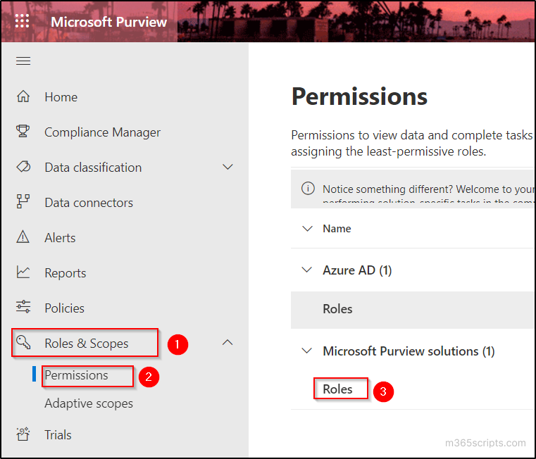 Assign Permissions eDiscovery Admin 
