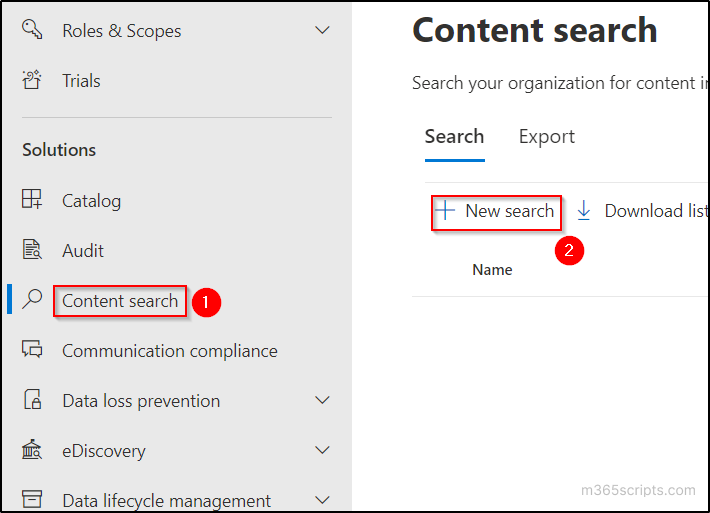 Content Search to Export Office365 Mailbox to PST