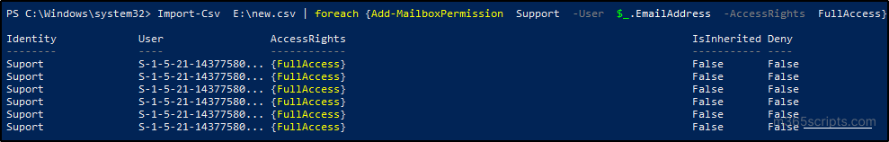 Add Multiple Users in Shared Mailbox Using PowerShell
