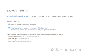 Access denied due to Restrict OneDrive access by security groups feature