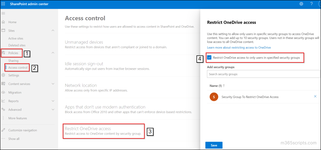 Restrict OneDrive Access by Security Groups