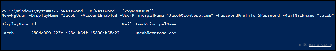 Create Users Using MS Graph PowerShell