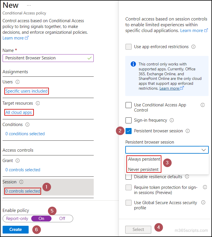 Persistent Browser Session Control Through CA Policy