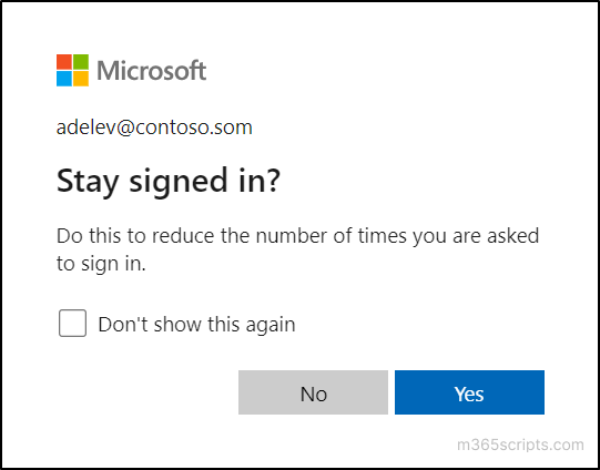 'Stay signed in?' prompt
